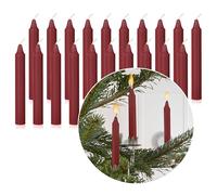 Nordstern Velas para árbol de Navidad de color rojo oscuro, paquete de 20 - Velas para árbol de Navidad o procesión de cumpleaños - Velas de Navidad, velas de pirámide 10 x 1,25 cm