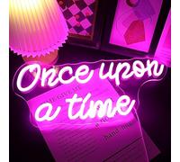Nordstylee Led "Once Upon A Time" Neon Sign Letters USB Powered Neon Lights for Girls Room Home Art Wall Decor Birthday/Wedding Party Window Living Room Decor Christmas' Gift(Pink)
