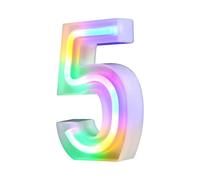 Nordstylee Letras con luces LED iluminadas, letras de neón para pared, fiesta de cumpleaños, Navidad, decoración de boda, números coloridas (5)