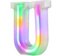 Nordstylee Letras luminosas LED - Letras luminosas de neón para pared, fiesta de cumpleaños, Navidad, decoración de boda - Letras coloridas (U)
