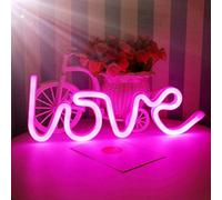 Nordstylee Letreros de luz de neón con palabra Love, luces LED para usar de noche con palabra amor, perfecto para regalo de niños, fiesta de cumpleaños, Navidad, decoración de boda (rosa)