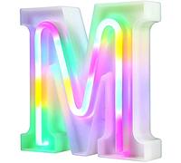 Nordstylee Luces LED luminosas, letras de neón de pared, fiesta de cumpleaños, Navidad, decoración de boda, letras coloridas (M)