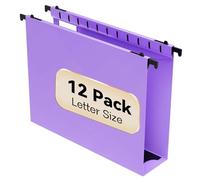 Nordun Carpeta colgante de plástico de capacidad extra, tamaño carta, paquete de 12 carpetas colgantes reforzadas con expansión resistente de 2 pulgadas, organizador colgante duradero diseñado para