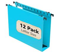 Nordun Carpeta colgante de plástico de capacidad extra, tamaño carta, paquete de 12 carpetas colgantes reforzadas con expansión resistente de 2 pulgadas, organizador colgante duradero diseñado para