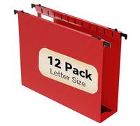 Nordun Carpeta colgante de plástico de capacidad extra, tamaño carta, paquete de 12 carpetas colgantes reforzadas con expansión resistente de 2 pulgadas, organizador colgante duradero diseñado para