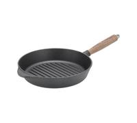 Nordwik Parrilla de hierro fundido con mango de madera Nordwik 28 cm