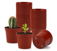 Nore Macetas pequeñas Redondas de plástico Fresco de 8,4 cm para vivero para Plantas suculentas, 50 Unidades/Paquete (Medio, 84 mm)