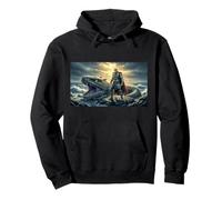 nore mitología Thor se Encuentra Frente a World Serpent como Ganador Sudadera con Capucha