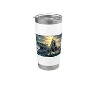 nore mitología Thor se encuentra frente a World Serpent como ganador Vaso térmico de acero inoxidable de doble pared