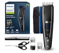 Norelco Philips - Cortapelos serie 7000, recortadora de pelo y barba, esfera de precisión, sensor PowerAdapt, recorte y flujo, DualCut, DuraPower, 28 ajustes de longitud, tiempo de funcionamiento de