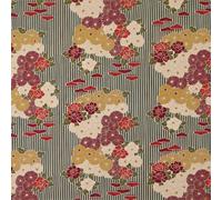 NOREN Furoshiki - Paño de regalo (100 cm, diseño retro de flores rojas y amarillas), tela tradicional japonesa, reutilizable, de algodón sostenible