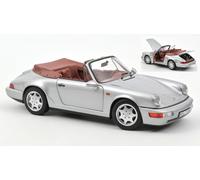 Norev Miniatura de coche Porsche 911 964 Carrera 2 Cabrio 1990 187330 Gris 1:18