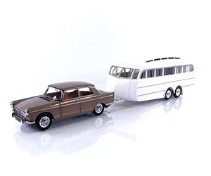 Norev NV184837 1:18 404 1965-Marrón Metálico con Caravan Hénon Peugeot Modelo Coleccionable, Multi