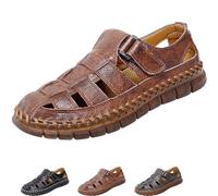 Noreviax Sandalias Hombre Cerradas Estilo Pescador Cuero Verano Casual | Punta cerrada | Correa ajustable | Diseño perforado | Uso diario verano