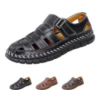 Noreviax Sandalias Hombre Cerradas Estilo Pescador Cuero Verano Casual | Punta cerrada | Correa ajustable | Diseño perforado | Uso diario verano