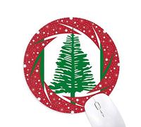 Norfolk Island National Emblem Wheel mouse pad de goma roja redonda