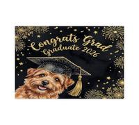 Norfolk Terrier - Rompecabezas de 1000 piezas, diseño de perro con texto en inglés "Congrats Grad" para adultos, rompecabezas de madera, clase de 2026, decoración impresa para entretenimiento creativo