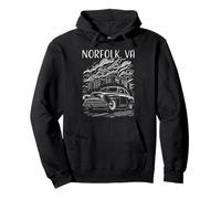 Norfolk VA USA - Coche clásico, diseño Industrial Vintage Sudadera con Capucha