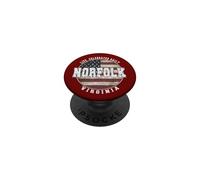 Norfolk Virginia, Bandera Americana Vintage PopSockets PopGrip Adhesivo