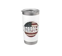 Norfolk Virginia, bandera americana vintage Vaso térmico de acero inoxidable de doble pared