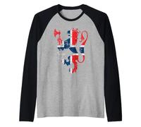 Norge, Noruega, Bandera de Noruega, Bandera del León de Noruega Camiseta Manga Raglan