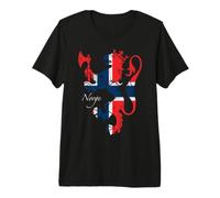 Norge, Noruega, Bandera de Noruega, Bandera del León de Noruega Camiseta Premium