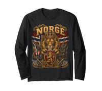 Norge Royal Lion Viking Heritage Bandera de Noruega para Hombres, Mujeres y niños Manga Larga