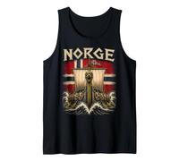 Norge Viking Longship Bandera de Noruega Patrimonio nórdico Camiseta sin Mangas