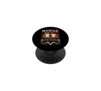 Norge Viking Longship Bandera de Noruega Patrimonio nórdico PopSockets PopGrip Adhesivo