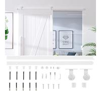 Norheim 200 cm Herraje para Puerta Corredera Kit de Accesorios para Puertas Correderas Guia Puerta Corredera Blanco