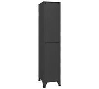 Norheim Armario Casillero Taquillas Vestuarios Metálico de Acero Con 3 Casilleros y Puertas Con Cerradura - Gris Antracita 38 x 45 x 180 cm