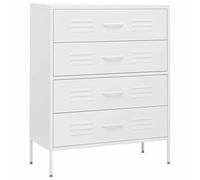 Norheim Cómoda con 6 Cajones de Acero Cajonera Armario de Almacenaje Multifuncional Cajonera Taquilla para Dormitorio Salón Pasillo Blanco 80x35x101,5 cm