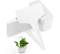 Norhogo 100 etiquetas para plantas, etiquetas para siembra, jardín, huerto, plantación, impermeable, plástico exterior, blanco, 10 x 6 cm