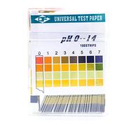 Norhogo 100 tiras de prueba de pH, prueba de pH, papel de prueba PH 4 bloques de colores 0-14 prueba ácido-base