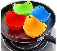 Norhogo 4 unidades de silicona para escalfar huevos, vaporizador, vasos de silicona para hervir huevos, tazas coloridas para cocinar huevos escalfados, juego para sartén de huevos, utensilios de