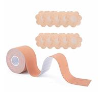 Norhogo Cinta transpirable para mujer, banda para el pecho, 5 m x 5 cm, cinta invisible para sujetador y 5 pares de enaguas, color, Talla única