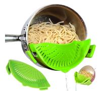 Norhogo Colador de silicona, colador de cocina, colador de pasta, colador para colgar, colador para colgar, apto para todas las ollas y cuencos (verde)
