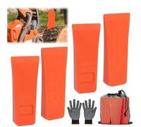 Norhogo Cuñas de corte para motosierra con puntas, cuña para cortar troncos con bolsa y guantes, ABS cuñas de corte para madera para la grabación y la caída controlada de árboles (4 unidades)