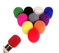 Norhogo Pack de 30 fundas de espuma para micrófono de mano con filtro de pop grueso para rendimiento, estudio, karaoke - 10 colores, cubierta de espuma resistente al viento