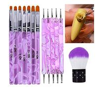 Norhogo Set de 13 piezas (7 piezas Purple Wave Rod Light Therapy Pen + 5 Purple Spot Drill Pen + 1 Purple Dust Brush), para gel UV y acrílico, para pintura de uñas