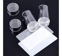 Norhogo Stamper de uñas con raspador, sello de uñas de silicona, para estampación y uñas francesas, gel UV o acrílico, herramientas de manicura DIY, sello de transferencia de uñas (2 unidades)