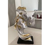 NORHOR Estatua de Pareja Creativa Escultura de Beso Abstracto, Arte para Pareja, decoración del hogar, Estatua romántica para decoración del hogar, Boda, Regalo.