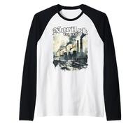 Norilsk EST. 1935 - Distopía de la Ciudad Vintage del Camiseta Manga Raglan