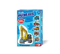 NORIS 6 Primeros puzles de vehículos - Puzzle para niños a Partir de 3 años con Tractor y Excavadora - 6 puzles Resistentes de 2 a 5 Piezas - Juguetes para niños y niñas - Adecuado para Principiantes