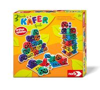 noris 606012047 - 3 Juegos de escarabajos Coloridos (Juego Infantil a Partir de 3 años) - 36 Divertidos escarabajos Bloques de construcción con 3 Ideas de Juego para apilar, Construir y asignar