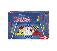 Noris 606101266 - Deluxe Halma mit Holzpöppeln - Für 2 bis 3 Spieler - Der Spiel
