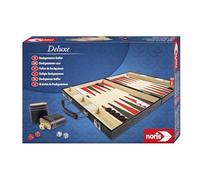 Noris 606101712 Deluxe Backgammon, el clásico Juego en práctico maletín en Elegante ejecución, también Adecuado para Viajes, a Partir de 8 años
