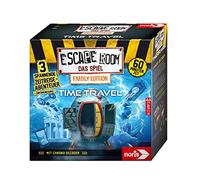 noris 606101968 Juego por Equipos y familias Escape Room Time Travel (edición Familiar), para Adultos y niños, Incluye 3 Casos y descodificador de cronógrafo, a Partir de 10 años