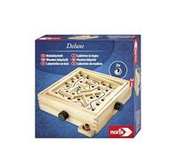 Noris 606101983 Deluxe Laberinto de Madera a Partir de 6 años - Laberinto de Madera (20 x 20 cm) con 2 Bolas - Juego de Habilidad para niños y Adultos