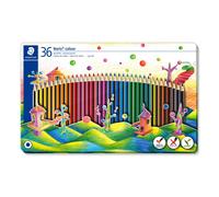 STAEDTLER Noris 185 M36. Lápices de colores ecológicos. Caja de metal con 36 unidades.